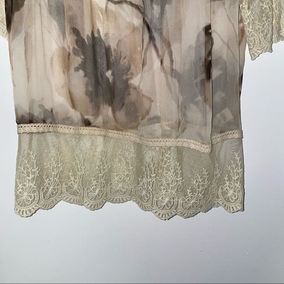 Sundance Sheer Lace Tie Dye Half Sleeve Top - Picture 3 of 7